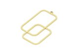 Brass Rectangle Charm, Raw Brass Rectangle Shaped Charms With 1 Loop, Findings (42x27x0.80mm) SMP2094