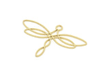Brass Charm, Raw Brass Dragonfly Charms With 1 Loop, Earring Charms, Pendant Charms (30x44x0.80mm) SMP2096