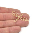 Brass Charm, Raw Brass Dragonfly Charms With 1 Loop, Earring Charms, Pendant Charms (30x44x0.80mm) SMP2096