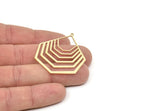 Brass Charm, Raw Brass Geometric Charm With 1 Loop, Brass Pendants, Charm Pendants, Findings (45x38x0.80mm) SMP2097
