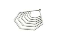 Steel Charm, Stainless Steel Geometric Charm With 1 Loop, Brass Pendants, Charm Pendants, Findings (45x38x0.80mm) SMP2097
