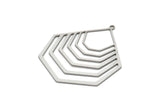 Steel Charm, Stainless Steel Geometric Charm With 1 Loop, Brass Pendants, Charm Pendants, Findings (45x38x0.80mm) SMP2097
