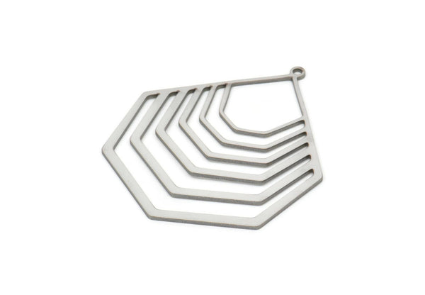 Steel Charm, Stainless Steel Geometric Charm With 1 Loop, Brass Pendants, Charm Pendants, Findings (45x38x0.80mm) SMP2097