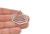 Steel Charm, Stainless Steel Geometric Charm With 1 Loop, Brass Pendants, Charm Pendants, Findings (45x38x0.80mm) SMP2097