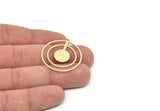 Brass Geometric Charm, Raw Brass Round Shaped Charm With 1 Loop, Findings (32x29x0.80mm) SMP2099