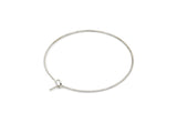 Silver Earring Wires, 24 Silver Tone Brass Earring Wires (35x0.70mm) Q0456