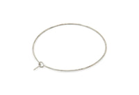 Silver Earring Wires, 24 Silver Tone Brass Earring Wires (40x0.70mm) Q0464