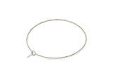 Silver Earring Wires, 24 Silver Tone Brass Earring Wires (40x0.70mm) Q0464