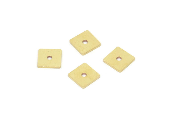 Brass Square Charm, Raw Brass Tiny Square Charms With 1 Hole, Findings (7x0.80mm) SMP2131 A5478