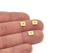 Brass Square Charm, Raw Brass Tiny Square Charms With 1 Hole, Findings (7x0.80mm) SMP2131 A5478