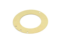 Pirinç Daire Charm, 4 Delikli Ham Pirinç Daire Charm, Küpe Parçaları, Geometrik Charmlar, Bağlantı Parçaları (52x10x0,4 mm) Y114