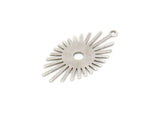 Silver Sunny Charm, 12 Antique Silver Plated Brass Sunny Charms With 1 Loop (26x14x0.60mm) D1396