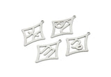 Steel Zodiac Charm, Stainless Steel Zodiac Charms With 1 Loop, Pendants, Earring Charms, Findings (34x25x0.80mm) SMP2102