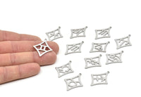Steel Zodiac Charm, Stainless Steel Zodiac Charms With 1 Loop, Pendants, Earring Charms, Findings (34x25x0.80mm) SMP2102