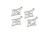 Steel Zodiac Charm, Stainless Steel Zodiac Charms With 1 Loop, Pendants, Earring Charms, Findings (22x15x0.80mm) SMP2103