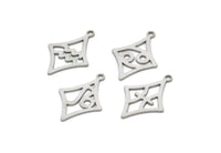 Steel Zodiac Charm, Stainless Steel Zodiac Charms With 1 Loop, Pendants, Earring Charms, Findings (22x15x0.80mm) SMP2103
