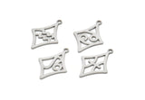 Steel Zodiac Charm, Stainless Steel Zodiac Charms With 1 Loop, Pendants, Earring Charms, Findings (22x15x0.80mm) SMP2103