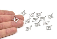 Steel Zodiac Charm, Stainless Steel Zodiac Charms With 1 Loop, Pendants, Earring Charms, Findings (22x15x0.80mm) SMP2103