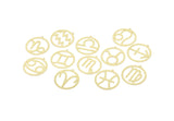 Brass Zodiac Charm, Raw Brass Zodiac Charms With 1 Loop, Pendants, Earring Charms, Findings (34x32x0.60mm) SMP2104