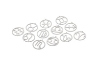 Steel Zodiac Charm, Stainless Steel Zodiac Charms With 1 Loop, Pendants, Earring Charms, Findings (34x32x0.80mm) SMP2104