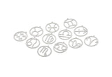 Steel Zodiac Charm, Stainless Steel Zodiac Charms With 1 Loop, Pendants, Earring Charms, Findings (34x32x0.80mm) SMP2104