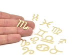 Brass Zodiac, Raw Brass Zodiac Findings, Charm Pendants, Earring Charms, Findings SMP2105