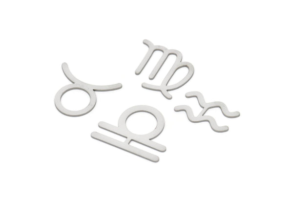 Steel Zodiac, Stainless Steel Zodiac Findings, Charm Pendants, Earring Charms, Findings SMP2105