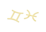 Brass Zodiac, Raw Brass Zodiac Findings, Charm Pendants, Earring Charms, Findings SMP2106