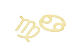 Brass Zodiac, Raw Brass Zodiac Findings, Charm Pendants, Earring Charms, Findings SMP2106