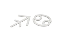 Steel Zodiac, Stainless Steel Zodiac Findings, Charm Pendants, Earring Charms, Findings SMP2106