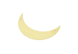 Moon Crescent Charm, 10 Raw Brass Moons With 2 Holes (44x11x0.80mm) Moon14