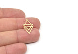 Brass Triangle Charm, Raw Brass Triangle Shaped Charms With 1 Loop, Findings (22x12x0.60mm) SMP2108