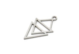 Steel Triangle Charm, Stainless Steel Triangle Shaped Charms With 1 Loop, Findings (22x12x0.80mm) SMP2108