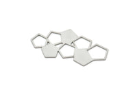 Steel Honeycomb Charm, Stainless Steel Hexagon Charms, Connector Findings (21x40x0.80mm) SMP2114