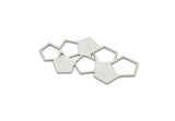 Steel Honeycomb Charm, Stainless Steel Hexagon Charms, Connector Findings (21x40x0.80mm) SMP2114
