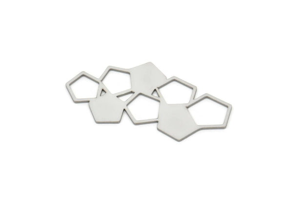Steel Honeycomb Charm, Stainless Steel Hexagon Charms, Connector Findings (21x40x0.80mm) SMP2114