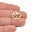 Brass Shell Charm, Raw Brass Sea Shell Shaped Charms With 1 Hole, Earring Findings (20x20x0.60mm) SMP2116