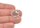 Steel Shell Charm, Stainless Steel Shell Shaped Charms With 1 Hole, Charm Pendants (20x20x0.80mm) SMP2116