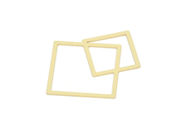 Pirinç Geometrik Charm, Ham Pirinç Kare Charmlar, Bulgular (41x34x0.60mm) SMP2118