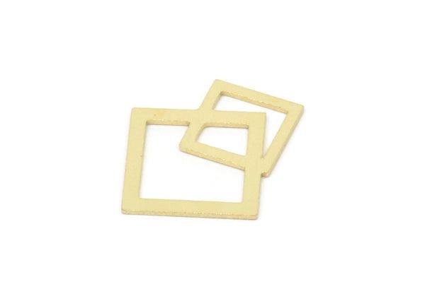 Brass Geometric Charm, Raw Brass Square Charms, Findings (20x17x0.60mm) SMP2119
