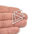 Steel Triangle Charm, Stainless Steel Triangle Shaped Charms, Findings (46x29x0.80mm) SMP2121