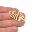 Brass Hypnosis Charm, Raw Brass Optical Illusion Charms, Earring Charms (21x42x0.80mm) SMP2123