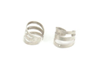 Wide Ear Cuff, 24 Antique Silver Plated Brass Ear Cuffs With One Hole Round  Findings (9mm) D020626