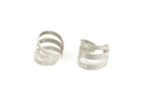 Wide Ear Cuff, 24 Antique Silver Plated Brass Ear Cuffs With One Hole Round  Findings (9mm) D020626