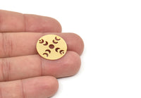 Moon Phases Charm, 2 Gold Plated Brass Crescent Moon Charms With 2 Holes, Pendants, Findings (22x0.80mm) M02713