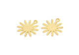 Gold Sun Charm, 8 Gold Plated Brass Sun Charms With 1 Loop, Findings (17x15x0.80mm) M01307