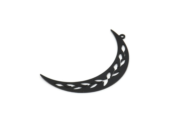 Siyah Ay Tılsımı, 4 Oksitlenmiş Siyah Pirinç Hilal ve Dal Şeklinde Tılsım, 1 Döngü, Bulgular (41x7x0,60 mm) SMP0595 A3859