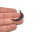Siyah Ay Tılsımı, 4 Oksitlenmiş Siyah Pirinç Hilal ve Dal Şeklinde Tılsım, 1 Döngü, Bulgular (41x7x0,60 mm) SMP0595 A3859