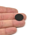 Black Cabochon Tag, 4 Oxidized Black Brass Cabochon Tags With 1 Hole, Stamping Tags (20x1.2mm) D1381