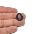 Black Drop Charm, 8 Oxidized Black Brass Drop Charms With 1 Hole, Earrings, Pendants, Findings (25x18x0.60mm) D1149